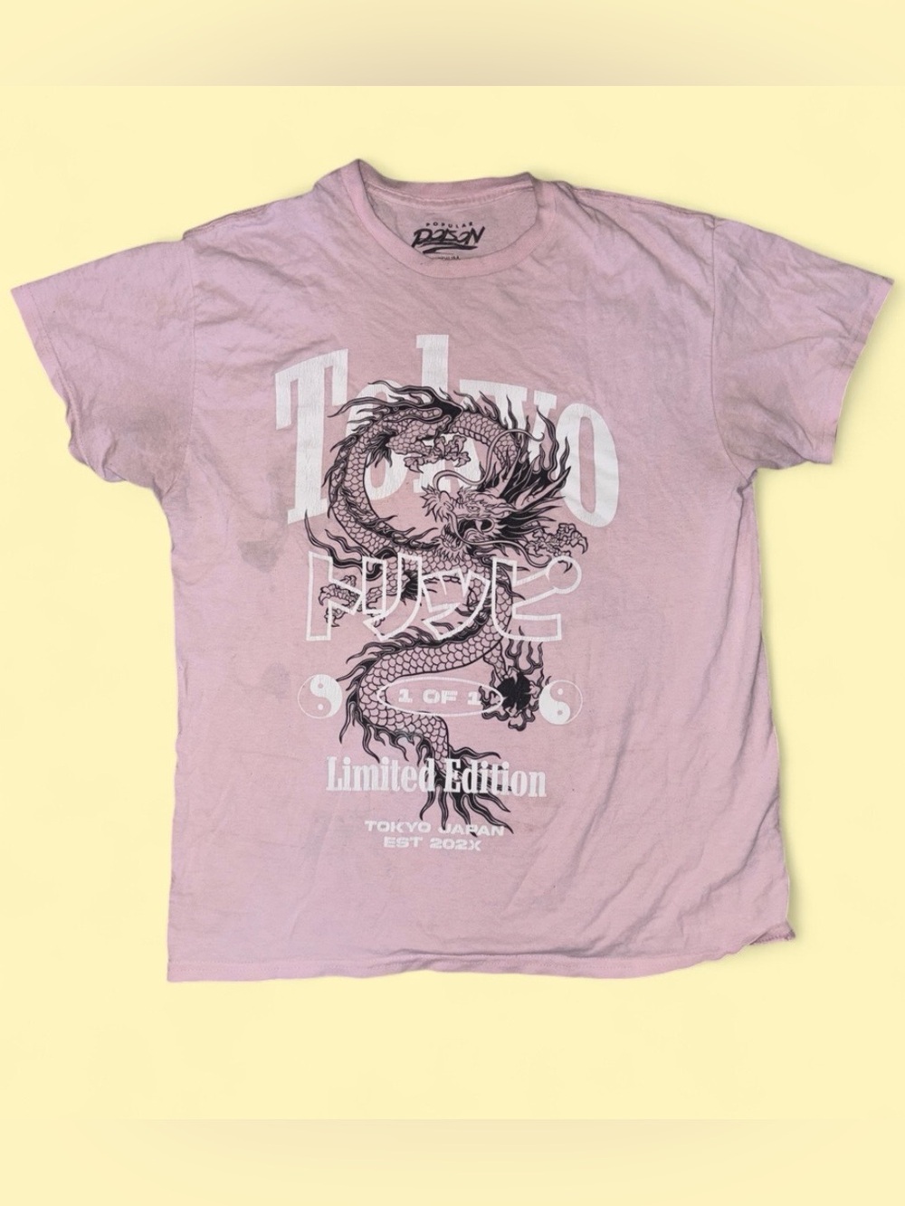 Popular Poison Tokyo Dragon Graphic T-Shirt - Medium